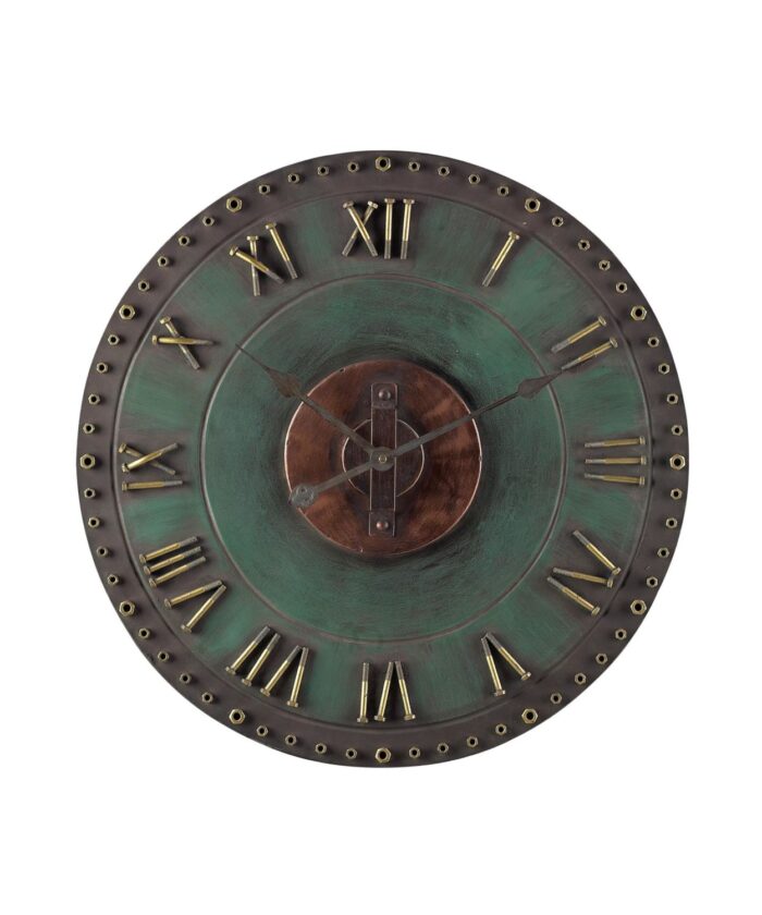 Metal Roman Numeral Outdoor Wall Clock