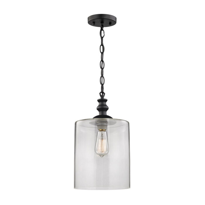 Bergen Matte Black Cylinder Mini Pendant