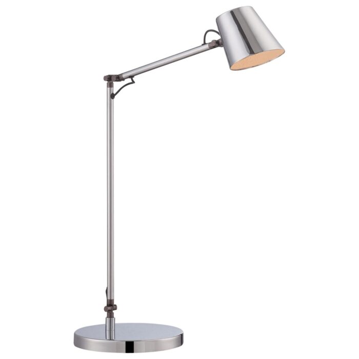 Task Portable Chrome Task Lamp w/ Metal Shade