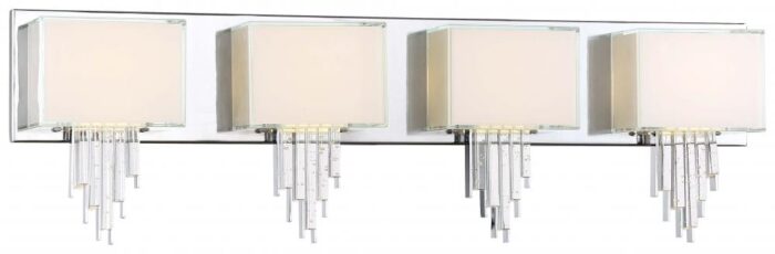 Crystal Cascade Chrome 4 Light LED Bath