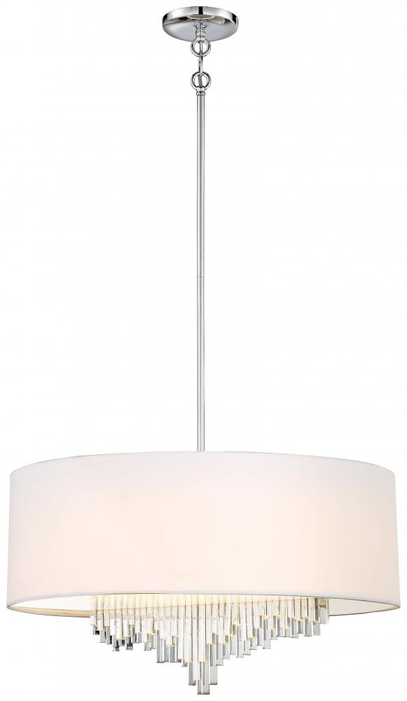 Crystal Cascade Chrome Large LED Chandelier