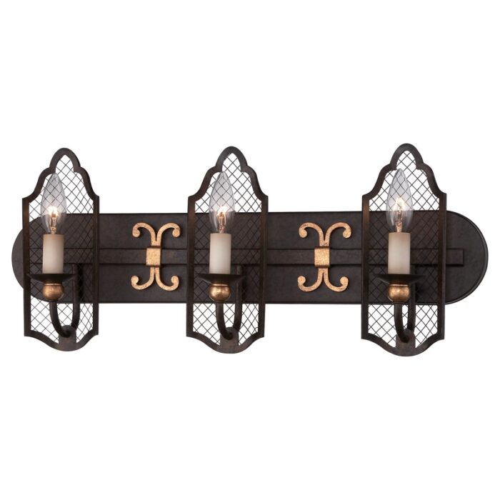 Cortona French Bronze w/ Gold Highlights 3 Light Bath
