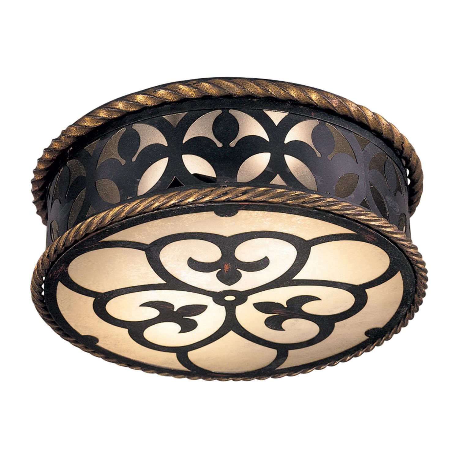 Montparnasse French Black w/ Gold Highlights 2 Light Flush Mount