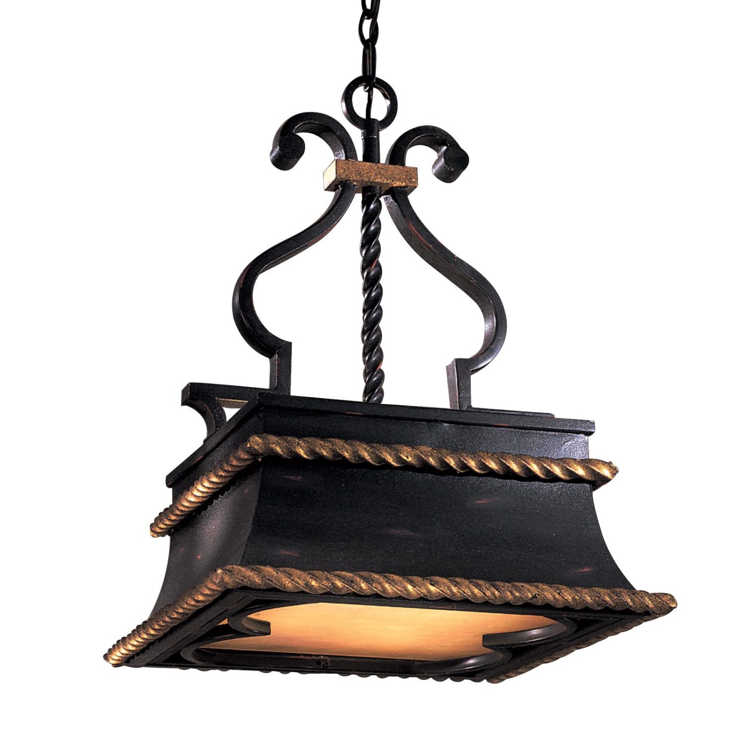 Montparnasse French Black w/ Gold Highlights 3 Light Pendant