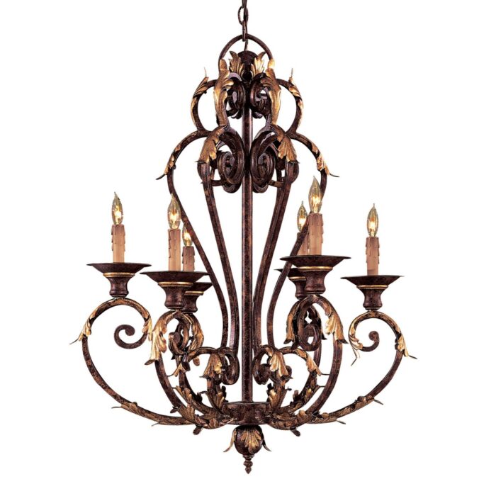 Zaragoza Golden Bronze 6 Light Chandelier