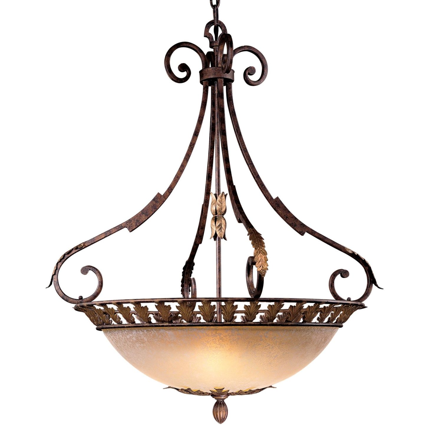 Zaragoza Golden Bronze 5 Light Bowl Pendant