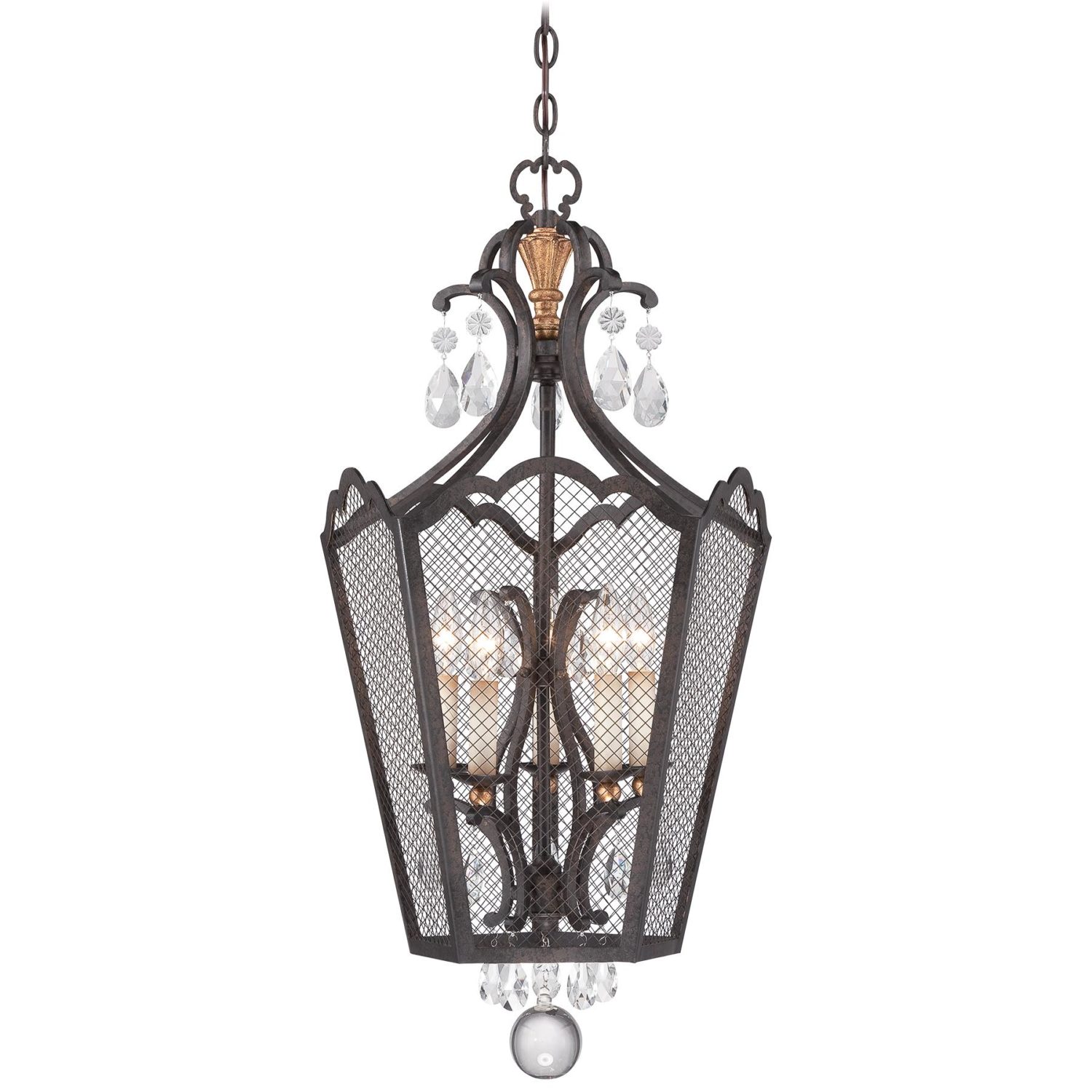 Cortona French Bronze w/ Gold Highlights 5 Light Foyer Pendant