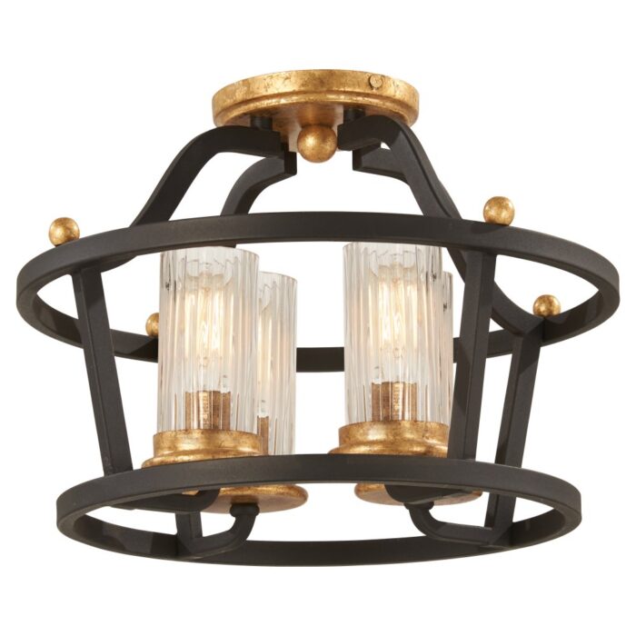 Posh Horizon Sand Black w/ Gold Leaf Semi Flush