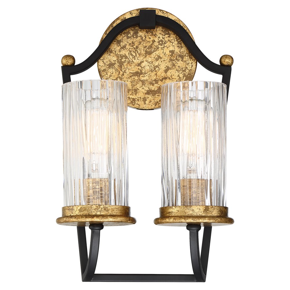 Posh Horizon Sand Black w/ Gold Leaf Wall Sconce